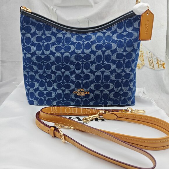 Coach Laurel Shoulder Bag Denim - Picture 1 of 12